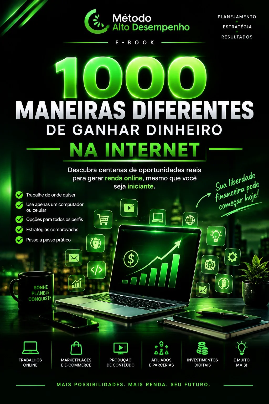 Capa 1000 Maneiras de Conseguir Dinheiro na Internet